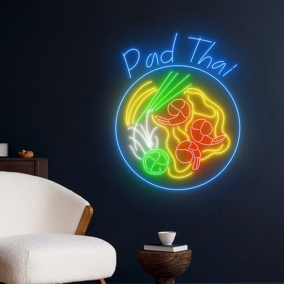 Handmadetneonsign Pad Thai Neon Sign, Pad Thai Wall Art Decor, Thailand Restaurant Wall Decor