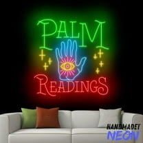 Handmadetneonsign Palm Readings Neon Sign, Fortune Teller Led Sign, Psychic Tarot Reading Wall Art, Home Wall Decor 77319