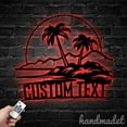 thumbnail image 1 of Handmadetneonsign Palm Tree Beach Sunset Name Metal Wall LED Light, Beach Summer Palm Tree Metal, 1 of 5
