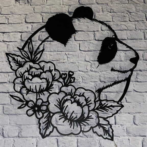 Handmadetneonsign Panda Bear Metal Wall Art Light, Panda Bear Metal Sign Wall Decor, Panda Bear Metal Decor