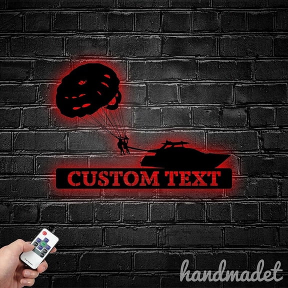 Handmadetneonsign Parasailing Metal Wall Art Light, Parasailing Metal Sign Wall Decor, Parasailing Metal Decor