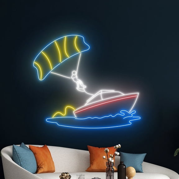 Handmadetneonsign Parasailing Neon Sign, Parasailing Led Sign, Parasailing Man Sign, Water Sport