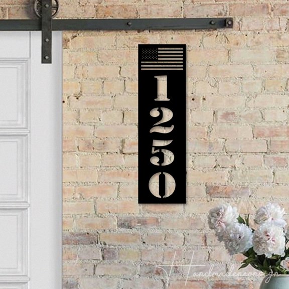 Handmadetneonsign Patriotic Address House Number, Patriotic Home Address Metal, Patriotic Metal Wall Sign 63810