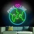 thumbnail image 1 of Handmadetneonsign Peace Love Neon Sign, Peace Love Wall Art Decor, World Peace Light, Home Wall Decor 60806, 1 of 5
