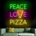 thumbnail image 1 of Handmadetneonsign Peace Love Pizza Neon Sign, Pizza Food Wall Art Decor, Pizza Store Wall Decor 65786, 1 of 5