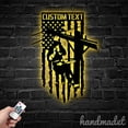 thumbnail image 1 of Handmadetneonsign Personalized American Flag Lineman Metal Wall Art LED Light, USA Flag Electric, 1 of 5