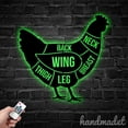 thumbnail image 1 of Handmadetneonsign Personalized Chicken Cuts Metal Wall Art LED Light, Custom Chicken Butcher Metal, 1 of 5