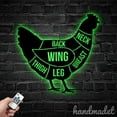 thumbnail image 1 of Handmadetneonsign Personalized Chicken Cuts Metal Wall Art LED Light, Custom Chicken Butcher Metal, 1 of 5