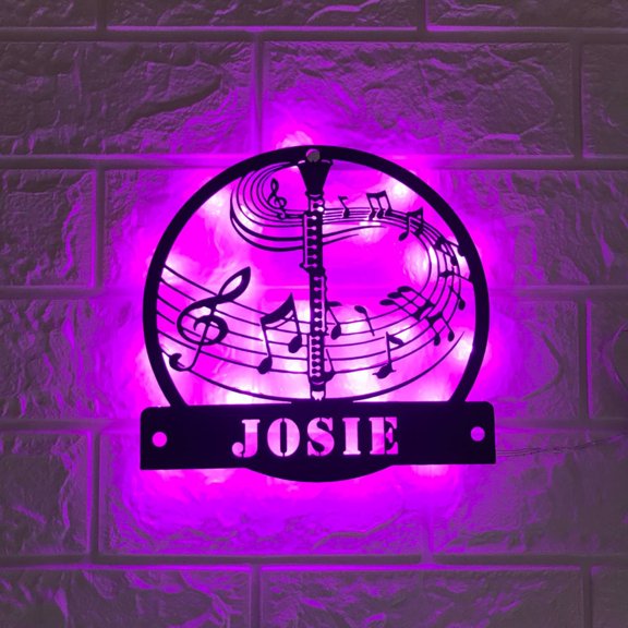 Handmadetneonsign Personalized Clarinet Musical Instrument Metal Wall Art LED Light - Custom Clarinet
