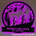 thumbnail image 1 of Handmadetneonsign Personalized Couple Mountain Bike Metal Wall Art LED Light - Custom Biking Sign, 1 of 3