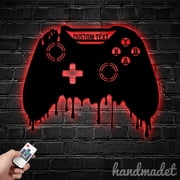 Handmadetneonsign Personalized Dripping Game Controller Metal Art Led Light, Game Controller Metal