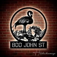 thumbnail image 1 of Handmadetneonsign Personalized Flamingo Home Number Metal Sign, Flamingo Address Metal Sign, 1 of 5