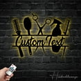 thumbnail image 1 of Handmadetneonsign Personalized Hair Stylist Salon Metal Wall Art LED Light - Custom Barber Shop Sign, 1 of 5