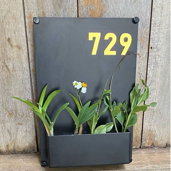 Handmadetneonsign Personalized Succulent Planter Address House Number Sign, Succulent Box Metal