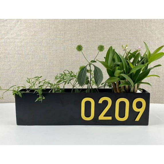 Handmadetneonsign Personalized Succulent Planter House Number Sign, Succulent Box Metal Sign