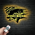 thumbnail image 1 of Handmadetneonsign Personalized USA Flag Bass Fishing Metal Wall Art LED Light, Custom American Flag, 1 of 5