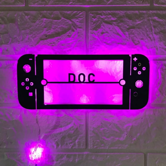 Handmadetneonsign Personalized Video Game Metal Wall Art Led Light, Custom Game Player Metal Sign