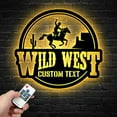 thumbnail image 1 of Handmadetneonsign Personalized Wild West Metal Wall Art LED Light, Custom Rodeo Metal Sign, 1 of 5