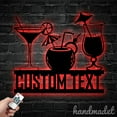 thumbnail image 1 of Handmadetneonsign Personalized Wine Bar Metal Wall Art LED Light, Custom Wine Pub Metal Name Sign, 1 of 5