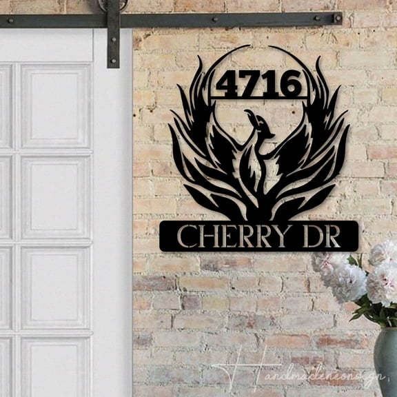 Handmadetneonsign Phoenix House Number Metal Wall Art LED Light - Personalized Phoenix Sign Home Decor 44938
