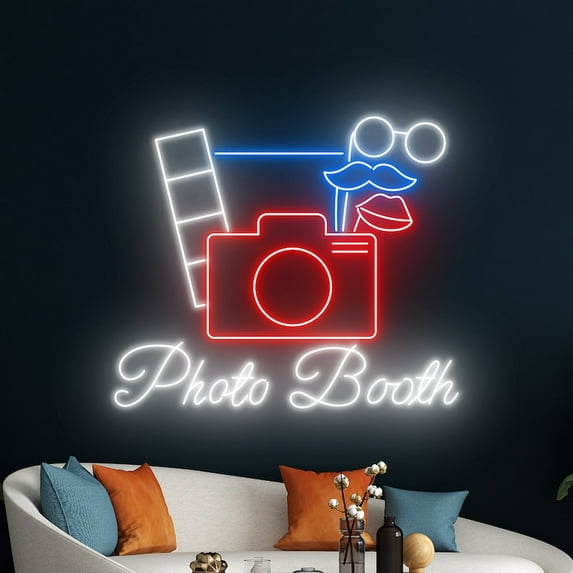 Handmadetneonsign Photo Booth Neon Sign, Photo Studio Neon Light, Camera LED Light,Photo Booth Room