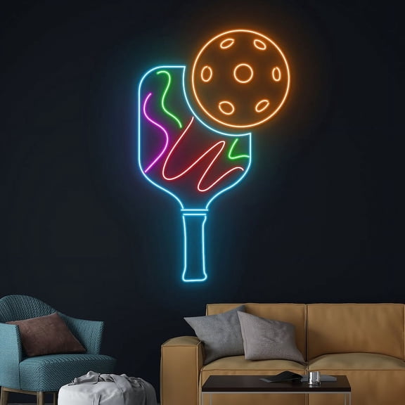 Handmadetneonsign Pickle Ball Led Sign, Pickleball Neon Sign, Pickle Ball Player Neon Light