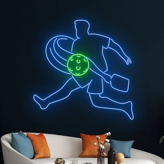 Handmadetneonsign Pickle Ball Player Led Sign, Pickleball Neon Sign, Pickle Ball Neon Light