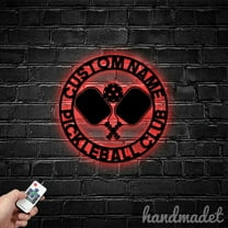 Handmadetneonsign Pickleball Metal Wall Art Light, Pickleball Metal Sign Wall Decor, Racket Metal Decor 50156