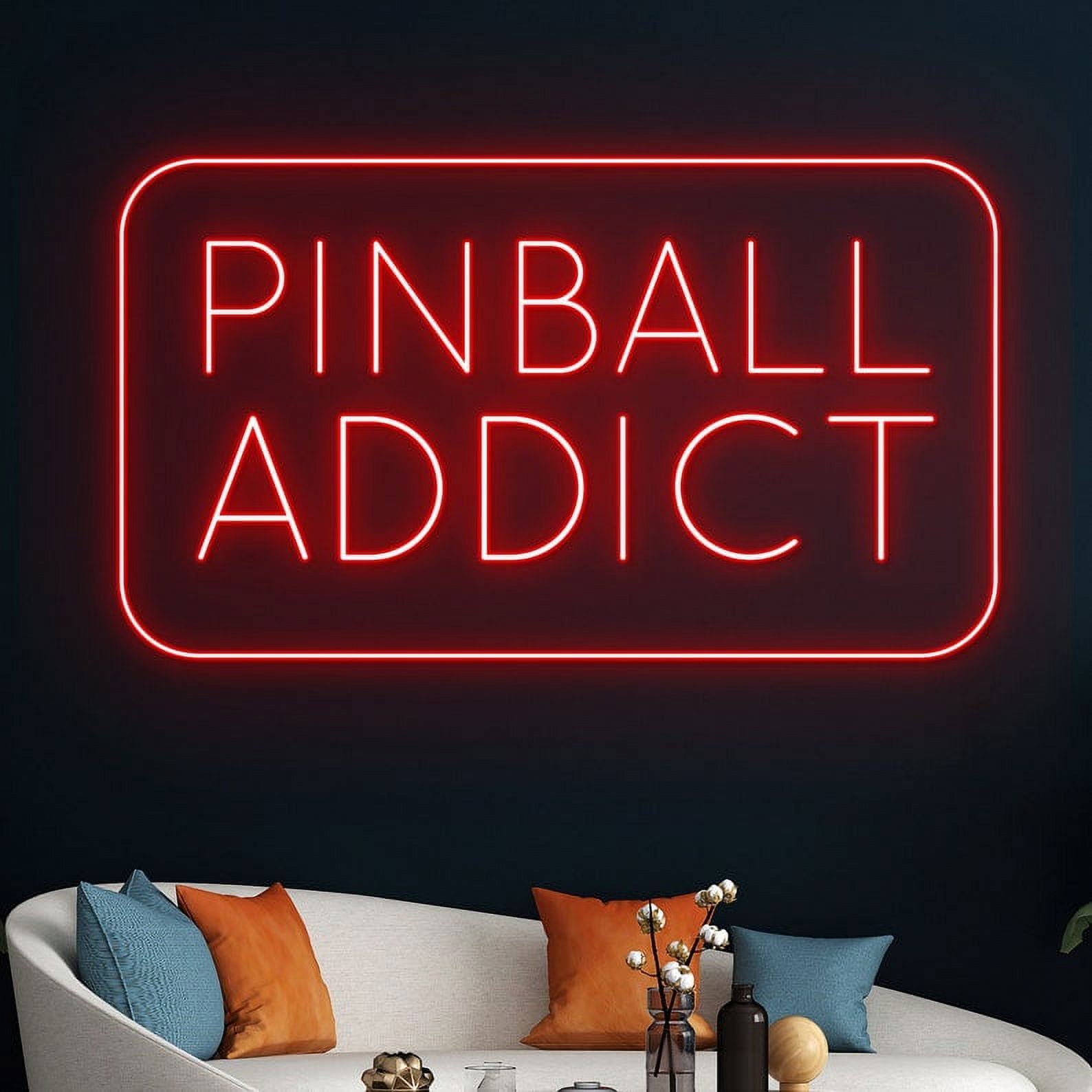 Handmadetneonsign Pinball Addict Neon Sign, Pinball Retro Led Light ...