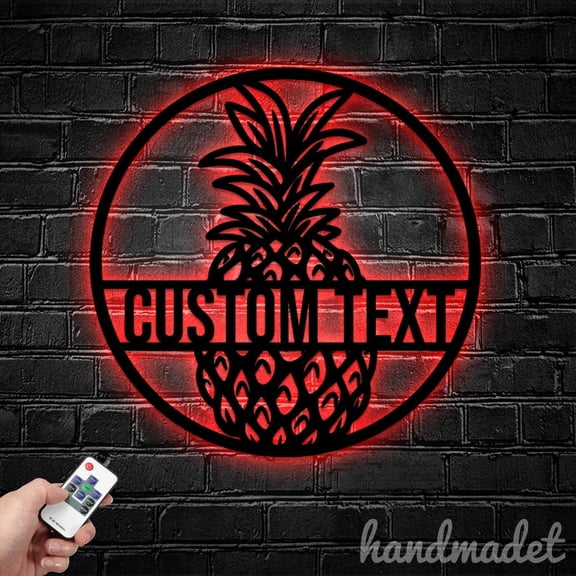 Handmadetneonsign Pineapple Metal Wall Art Light, Juice Metal Sign Wall Decor, Smoothie Metal Decor 49996