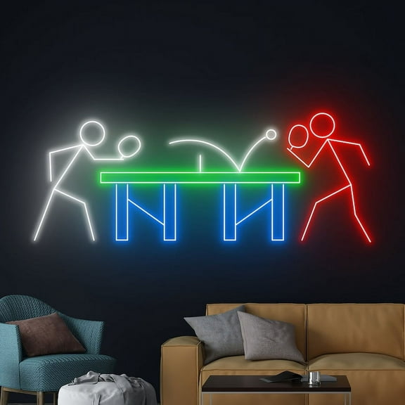 Handmadetneonsign Ping Pong Led Sign, Table Tennis Ball Neon Sign, Table Tennis Racket Neon Light