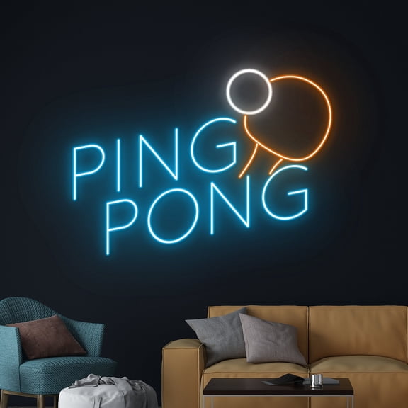 Handmadetneonsign Ping Pong Neon Sign, Table Tennis Neon Sign, Table Tennis Racket Neon Light
