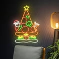 thumbnail image 1 of Handmadetneonsign Pizza Christmas Tree Neon Sign, Pizza Slice Merry Christmas Tree Neon Light, 1 of 5