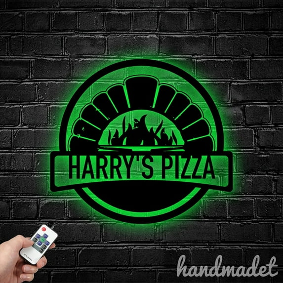 Handmadetneonsign Pizza Oven Metal Wall Art Light, Pizza Metal Sign Wall Decor, Pizza Store Metal Decor