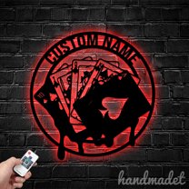Handmadetneonsign Poker Room Metal Wall Art Light, Poker Metal Sign Wall Decor, Casino Metal Decor 62540