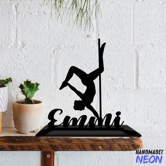 Handmadetneonsign Pole Dance Male Table Decor, Pole Dance Metal Shelf Decor, Dancer Office Home Decor 73580