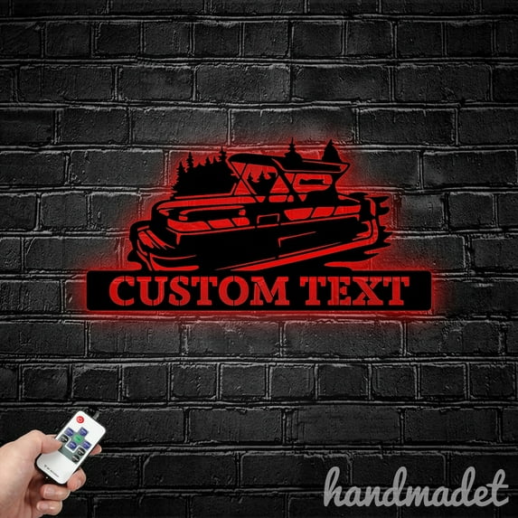 Handmadetneonsign Pontoon Metal Wall Art, Pontoon Metal Sign Wall Decor, Pontoon Metal Wall Decor