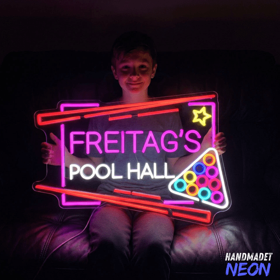 Handmadetneonsign Pool Hall Neon Sign, Billiards Room Sign, Man Cave Decor