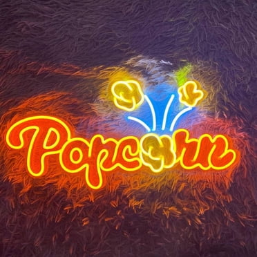Vintage Popcorn Tin Sign - Home Theater Decor - 8x11 Inches - Made In USA