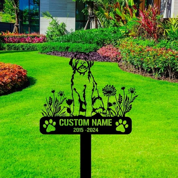 Handmadetneonsign Portuguese Water Dog Memorial Metal With Stake, Dog Stake Metal Name Sign Stake, Garden Metal Stake Decor 58940