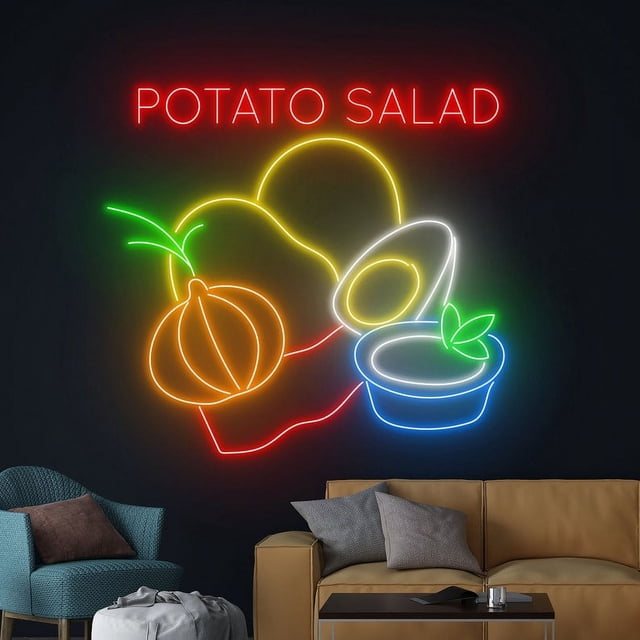 Handmadetneonsign Potato Salad Neon Sign, Potato Salad Wall Art Decor ...