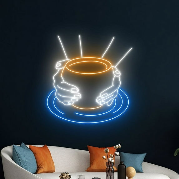 Handmadetneonsign Pottery Led Sign, Hand Pottery Neon Light, Pottery Neon Sign, Studio Led Light