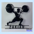 thumbnail image 1 of Handmadetneonsign Powerlifting Metal Sign, Workout Metal Light, Gym Wall Art, Gym Home Wall Decor 78488, 1 of 5
