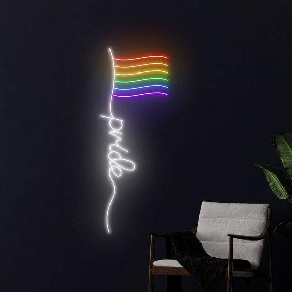 Handmadetneonsign Pride LGBT Flag Neon Sign, LGBT Flag Neon Led Wall Art Decor, LGBT Wall Decor