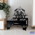 thumbnail image 1 of Handmadetneonsign Pug Dog Metal Bowl Holder, Pug Dog Food Bowl Stand, Pug Pet Bowls Stand 96343, 1 of 5