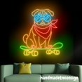 thumbnail image 1 of Handmadetneonsign Pug Skateboarding Neon Sign, Pug Dog Wall Art Light, Pug Dog Home Wall Decor 039121, 1 of 5