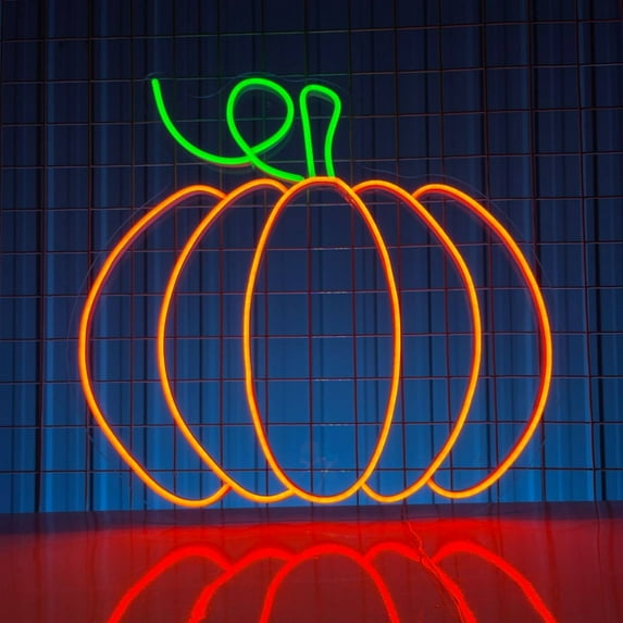 Handmadetneonsign Pumpkin Neon Sign, Pumpkin Halloween Wall Art Decor, Home Kid Room Wall Decor