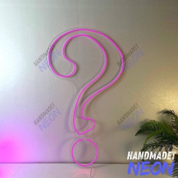 Handmadetneonsign Question Mark Neon Sign, LED Wall Light for Home Decor, Game Room, Creative Studio Art 135180
