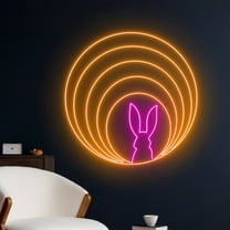 Handmadetneonsign Rabbit Neon Sign, Rabbit Hole Led Sign, Happy Easter Neon Light, Room Wall Decor