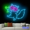 thumbnail image 1 of Handmadetneonsign Raccoon Drinking Cocktail Neon Sign, Raccoon Cocktail Led Sign, Cute Raccoon Wall Art, Animal Decor 83700, 1 of 5